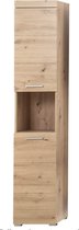 Nancy's Amanda Badkamerkast - Hoge Kast met Open Compartiment - Eik - 37 x 190 x 31 cm