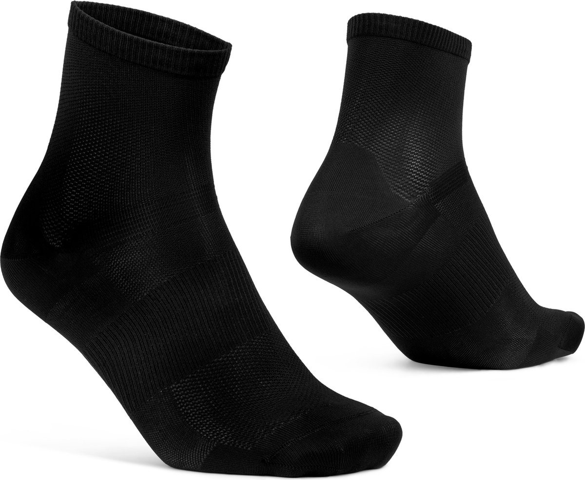 GripGrab - Airflow Lightweight Korte Zomer Fietssokken 1 Paar Ademende Coolmax Wielersport Sokken Low Cut - Unisex - Zwart - Maat L (44-47)
