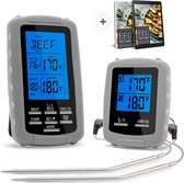 Vleesthermometer Digitaal & BBQ thermometer draadloos in 1 - BBQ accesoires Meater Draadloos & Digitaal - BBQ accesoires Meater Draadloos - Met Timer & Kerntermometer - Incl. E-book - FURNA®