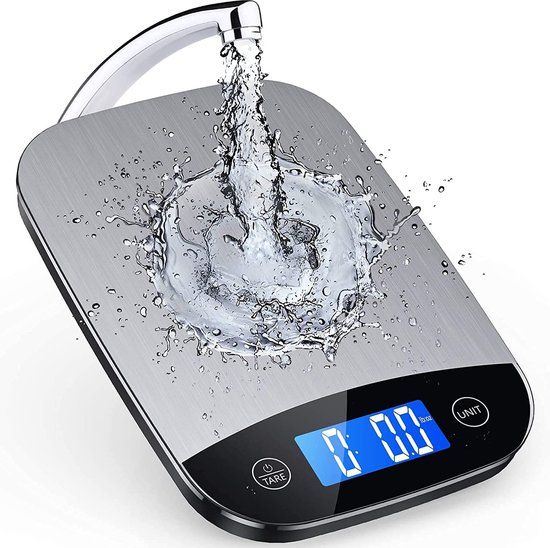 My Weigh KD7000 Keukenweegschaal & Netadapter Pack 7kg Capaciteit x 1g Leesbaarheid c/w Roestvrij Staal Platform