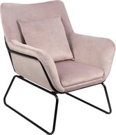 Ontspan stoel met roze fluwelen cover