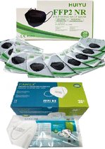 Famex - 40 stuks - FFP2 Mondkapjes - 20 stuks zwart + 20 stuks wit - Per stuk verpakt - Medisch - Mondmasker