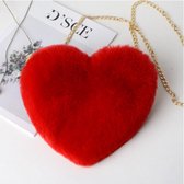Hartvormige Pluche Tas Rood 25cm - Valentijnsdag - Moederdag TIP