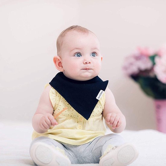 6 Stuks Bandana Slabbetjes met Fleece laag - Baby Blauw Groen Grijs van CottonColors. — afbeelding 2