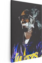 Artaza Canvas Schilderij Snoop Dogg aan het Roken - 20x30 - Klein - Foto Op Canvas - Canvas Print
