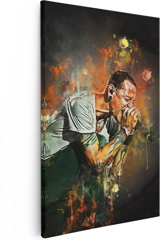 Artaza - Peinture sur Canevas - Chester Bennington - 40x60 - Petit - Photo sur Toile - Impression sur Toile