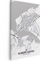 Artaza - Peinture sur Canevas - Carte de la ville Almere-Haven en blanc - 20x30 - Petit - Photo sur Toile - Impression sur Toile