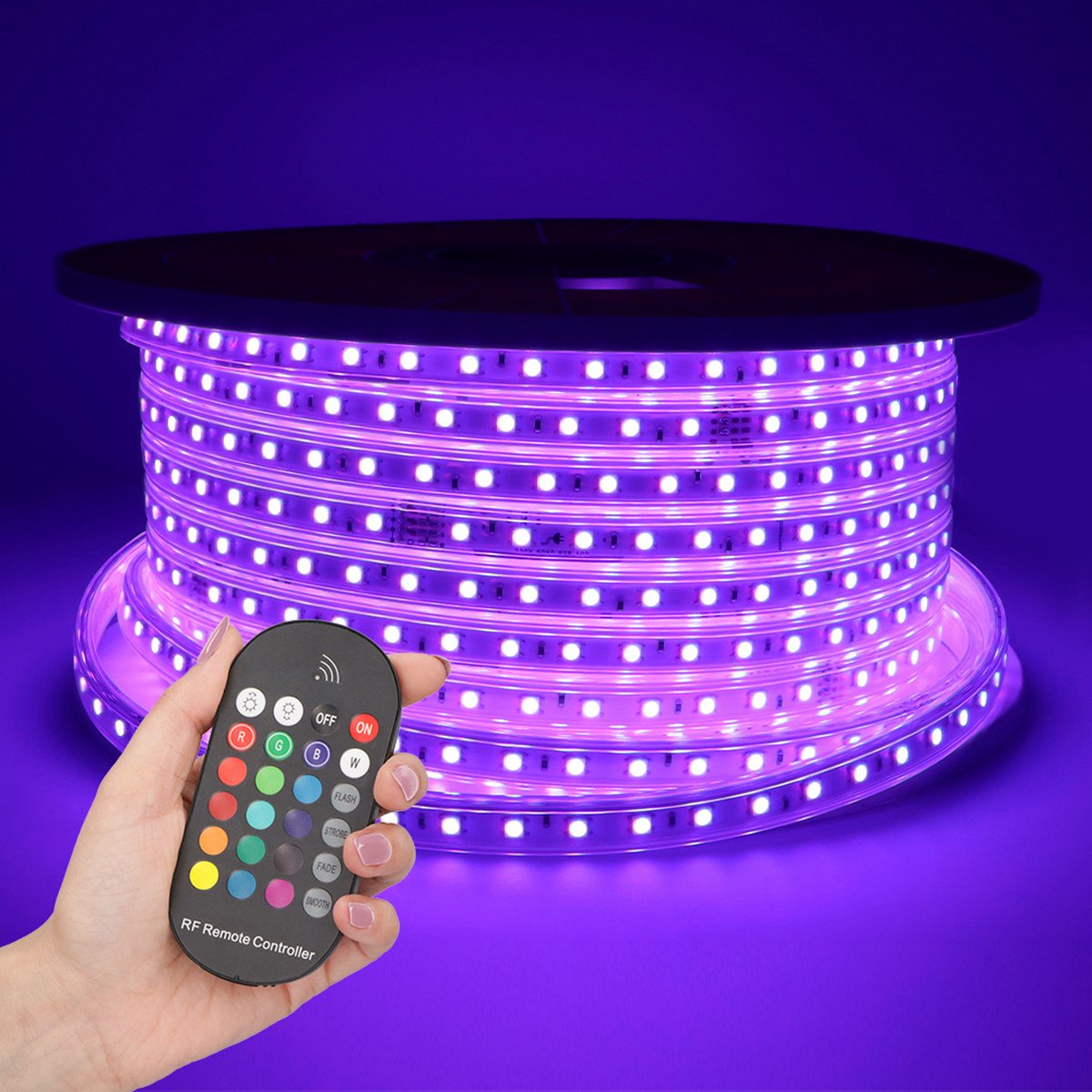 Dimmbare LED Streifen - 50m - RGB - 60 LEDs/m - IP65 - Plug & Play