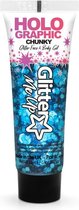 Holographic Chunky Glitter Face & Body Gel - Face jewels - Glitters gezicht - Festival make up - Cosmic Blue