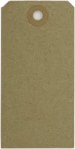 100x kartonnen labels - postzaklabels - cadeaulabels met verstevigingsring 40x80 mm kleur fluting grey (100% recycled)