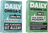 Vegan Daily Supplementen - Daily Omega 3 DHA - 250 mg DHA & Daily Vitamine D3 1000 IE