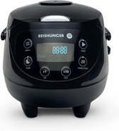 Reishunger Digitale Mini Rijstkoker in Zwart - Multicooker met 8 programma's, stoominzet, premium binnenpan, timer en warmhoudfunctie - Rijst voor maximaal 3 personen