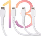 USB C naar Lightning kabel - 1M  - Zwart - Stevige kunststof kabel - Oplaadkabel iPhone - 480 Mbps - Sneller opladen - iPhone kabel - 3 PACK
