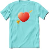 Valentijn Hart T-Shirt | Grappig Valentijnsdag Cadeautje voor Hem en Haar | Dames - Heren - Unisex | Kleding Cadeau | - Licht Blauw - L