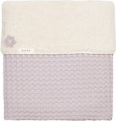 Koeka Oslo Deken Ledikant - 100x150cm - teddy - lila - wit
