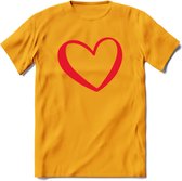 Valentijn Hart T-Shirt | Grappig Valentijnsdag Cadeautje voor Hem en Haar | Dames - Heren - Unisex | Kleding Cadeau | - Geel - XL