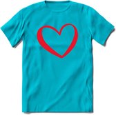 Valentijn Hart T-Shirt | Grappig Valentijnsdag Cadeautje voor Hem en Haar | Dames - Heren - Unisex | Kleding Cadeau | - Blauw - M