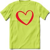 Valentijn Hart T-Shirt | Grappig Valentijnsdag Cadeautje voor Hem en Haar | Dames - Heren - Unisex | Kleding Cadeau | - Groen - 3XL