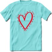 Valentijn Hart T-Shirt | Grappig Valentijnsdag Cadeautje voor Hem en Haar | Dames - Heren - Unisex | Kleding Cadeau | - Licht Blauw - L