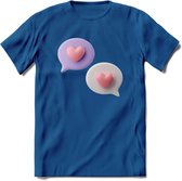 Valentijn Hart chat T-Shirt | Grappig Valentijnsdag Cadeautje voor Hem en Haar | Dames - Heren - Unisex | Kleding Cadeau | - Donker Blauw - 3XL