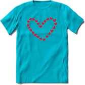 Valentijn Hart T-Shirt | Grappig Valentijnsdag Cadeautje voor Hem en Haar | Dames - Heren - Unisex | Kleding Cadeau | - Blauw - S