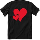 Valentijn Hart T-Shirt | Grappig Valentijnsdag Cadeautje voor Hem en Haar | Dames - Heren - Unisex | Kleding Cadeau | - Zwart - 3XL