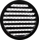 Aluminium ventilatierooster zwart met schoepen Ø200mm