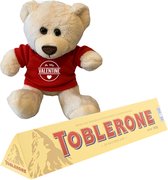 Beertje Be My Valentine Toblerone chocolade met rood shirtje | Valentijn cadeau vrouw man | Valentijnsdag voor mannen vrouwen | Valentijn cadeautje voor hem haar | knuffel beer | knuffelbeer 