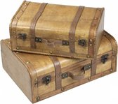 Home&deco Decoratie koffer set koloniaal 2st-35x23x14 cm, 42x30x17 cm