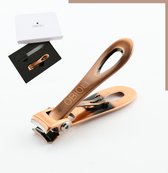 Obioli ™ Nagelknipper Set - Nageltang - Nagelschaar - Goud Brons kleur - in Luxe Cadeau Doos voor Mannen en Vrouwen - Kalknagel - Met Nagelvijl - Valentijn Cadeautje voor hem en haar