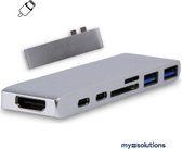 Mysolutions - Usb-c hub 7 in 1 - Usb-c naar Hdmi - Usb-c adapter - Usb-c naar Usb - Usb hub - 4K