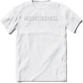 Snack Expert - Snack T-Shirt | Grappig Verjaardag Kleding Cadeau | Eten En Snoep Shirt | Dames - Heren - Unisex Tshirt | - Wit - L