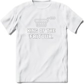 King Of The Frituur - Snack T-Shirt | Grappig Verjaardag Kleding Cadeau | Eten En Snoep Shirt | Dames - Heren - Unisex Tshirt | - Wit - XL