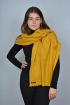 LILLA - Sjaal dames winter - mosterd geel
