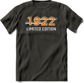 1932 Limited Edition T-Shirt | Goud - Zilver | Grappig Verjaardag en Feest Cadeau Shirt | Dames - Heren - Unisex | Tshirt Kleding Kado | - Donker Grijs - 3XL