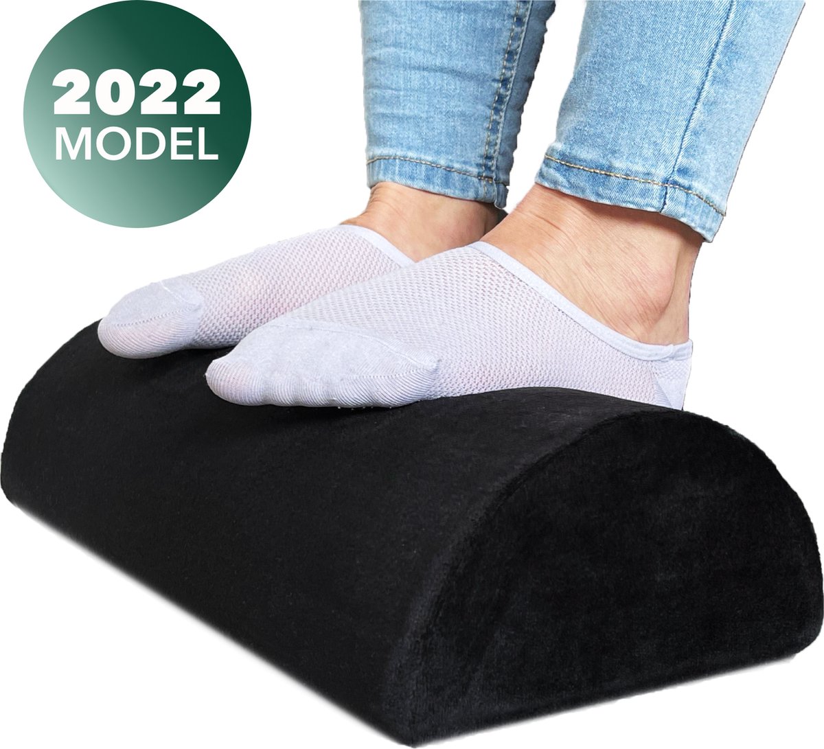 ErgoFoam Optimal Footrest Desk - Premium Velvet Soft Foam Footrest - Most Comfortable Footstool in the World for Lumbar Spine, Back, Knee Pain