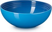 Le Creuset 2 aardewerken saladeschalen Marseilleblauw 24cm