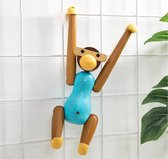 DWIH - Nordic Design: houten Aap / Monkey - Blauw - Kay Bojesen stijl