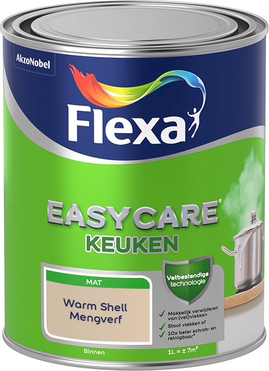 Flexa Easycare Muurverf - Keuken - Mat - Mengkleur - Warm Shell - 1 liter