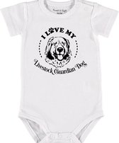 Baby Rompertje met tekst 'Guardian dog' | Korte mouw l | wit zwart | maat 62/68 | cadeau | Kraamcadeau | Kraamkado