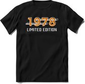 1978 Limited Edition T-Shirt | Goud - Zilver | Grappig Verjaardag en Feest Cadeau Shirt | Dames - Heren - Unisex | Tshirt Kleding Kado | - Zwart - S