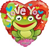 Folieballon "I Love You Frog" 45x45 cm