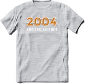 2004 Limited Edition T-Shirt | Goud - Zilver | Grappig Verjaardag en Feest Cadeau Shirt | Dames - Heren - Unisex | Tshirt Kleding Kado | - Licht Grijs - Gemaleerd - S