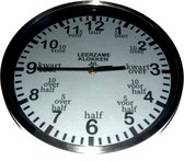 leerzame klok wandklok kinderen leren klokkijken zilver/grijs 30 cm
