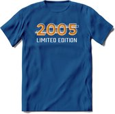 2005 Limited Edition T-Shirt | Goud - Zilver | Grappig Verjaardag en Feest Cadeau Shirt | Dames - Heren - Unisex | Tshirt Kleding Kado | - Donker Blauw - S