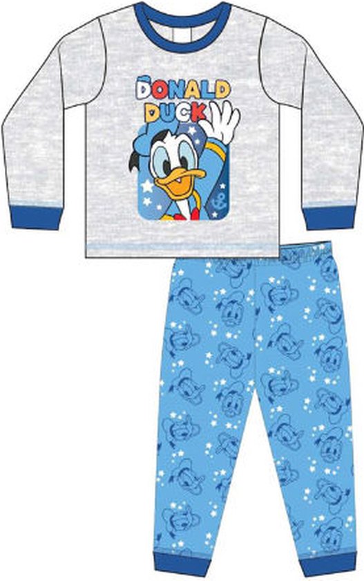 Donald Duck pyjama - maat 80 - Disney pyama - grijs met blauw