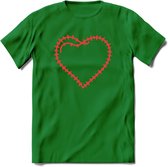 Valentijn Hart T-Shirt | Grappig Valentijnsdag Cadeautje voor Hem en Haar | Dames - Heren - Unisex | Kleding Cadeau | - Donker Groen - XL