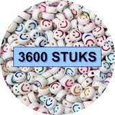 Fako Bijoux® - Emoji / Smiley Kralen Bulk - Acryl - 7mm - Sieraden Maken - 3600 Stuks - Regenboog