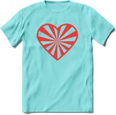 Valentijn Hart T-Shirt | Grappig Valentijnsdag Cadeautje voor Hem en Haar | Dames - Heren - Unisex | Kleding Cadeau | - Licht Blauw - XXL
