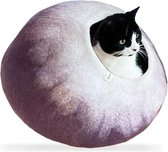 Cat cave kattenmand paars-wit - SnoozyCave